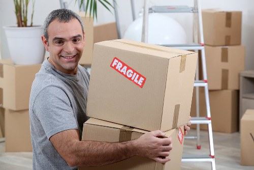 Packing materials and labelled boxes for a West Harrow relocation